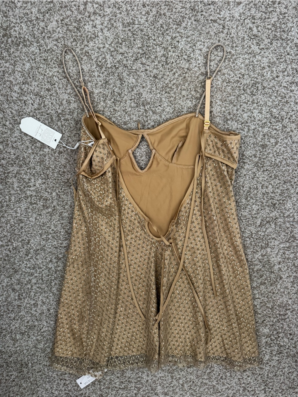 For Love & Lemons Girls Gold Shimmer Mesh Skirt - Picture 2 of 3